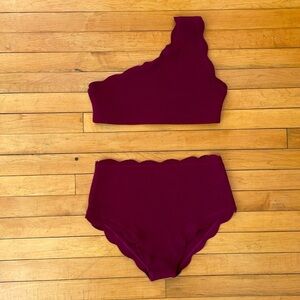 Boutique YOUSWIM raw edge one-shoulder bikini swim bathing suit XL